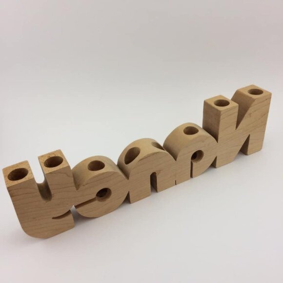 Nancy Personalised Name Hand-Crafted Wood 15" Long 8 Candle Holder Block - Picture 8 of 16